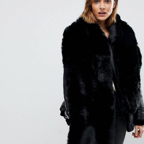 Accessories - Club L Faux Fur Stole (Shawl) Black